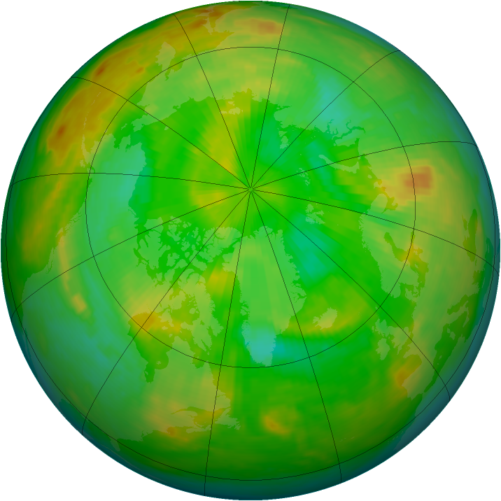 Arctic ozone map for 25 June 1983